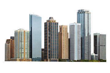 Modern city skyline buildings isolated on a white background png