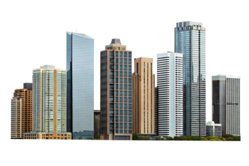 Modern city skyline buildings isolated on a white background png