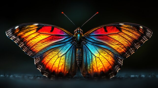 Vibrant butterfly with iridescent wings