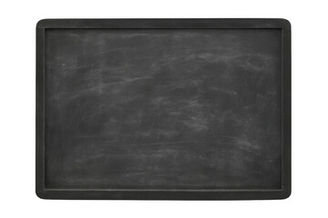 Fototapeta premium Blank blackboard with chalk smudges and transparent background, perfect for educational or restaurant concepts