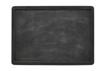 Blank blackboard with chalk smudges and transparent background, perfect for educational or restaurant concepts