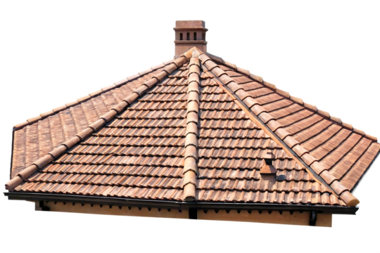 Octagonal roof tiles isolated on a white background png ai generated