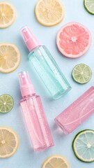 Refreshing Citrus Sprays with Lemon and Grapefruit Slices