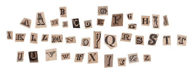Vintage Newspaper Cutout Letters Realistic Ransom Note Letter Vector