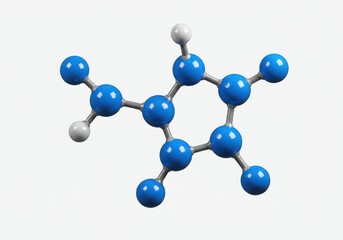 Molecular structure isolated on white background, scientific study uses.