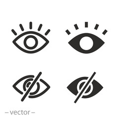Obraz na płótnie Canvas invisible view icons, eye icon set, privacy, hidden eye, thin line symbols on white background, editable stroke vector illustration
