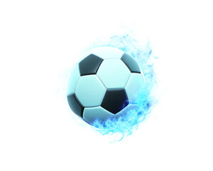 Fototapeta premium Fiery soccer ball isolated on a white background png