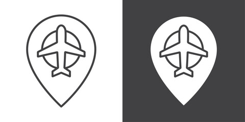 Airport location icon symbol illustration logo