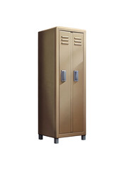 A realistic rendering of a twodoor metal locker suitable for schools