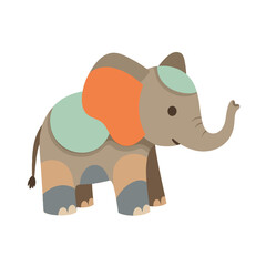 Fototapeta premium Cute cartoon elephant illustration for nursery and kids’ designs