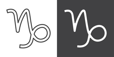 capricon zodiac sign icon symbol illustration logo