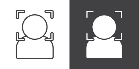 face scan icon symbol illustration logo