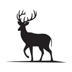 Obraz premium Elegant Horned Deer Vector AI-Created Wildlife Animal Illustration on Clean Background