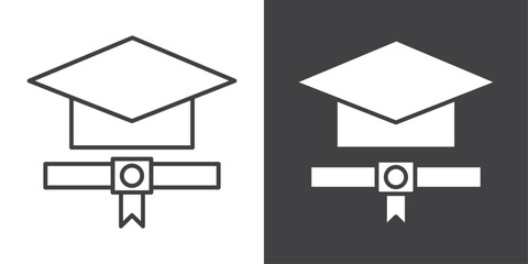 Graduation ceremony icon symbol illustration logo