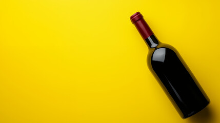 wine on yellow background