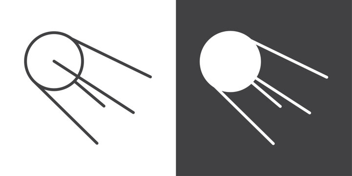 linear sputnik icon symbol illustration logo