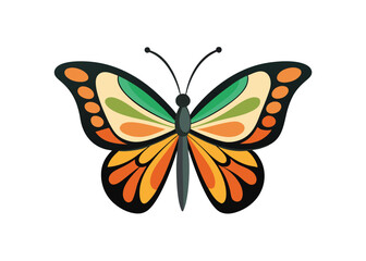 Butterfly set of different, colorful butterflies, vector isolated on white background
