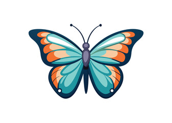 Butterfly set of different, colorful butterflies, vector isolated on white background
