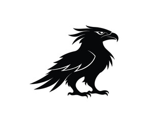 Obraz premium Flying Eagle Icon –Majestic Eagle Silhouette Vector Bold Wildlife Bird Vector Illustration 