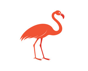 Fototapeta premium Minimal Flamingo Silhouette – Elegant Bird Vector on Plain Background