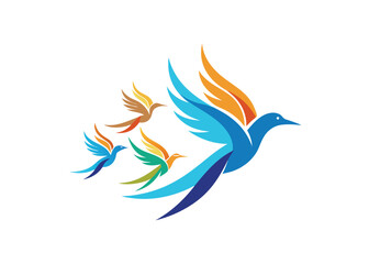 Abstract Flying Birds Silhouette – Wildlife Protection Concept

