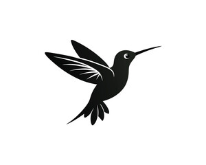 Obraz premium Colorful Hummingbird Vector Art – Silhouette Vector tropical Wildlife Bird Design Isolated