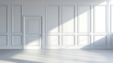 Empty interior room with classic wall panels