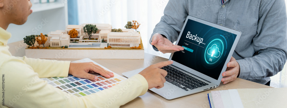 Poster backup storage data internet technology business concept. database storage cloud technology file dat