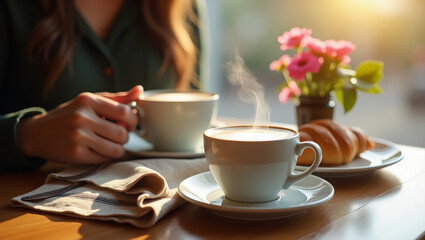 coffee with croissant
