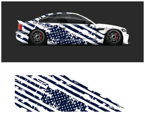 Distressed American Flag Design for Car Wrap Vinyl Decal