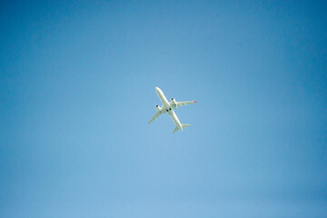 airplane in the blue sky