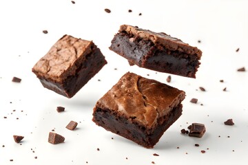 Brownie on white background
