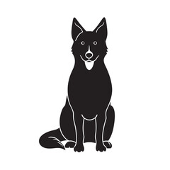 Australian Shepherd Pet Silhouette Sitting Pose