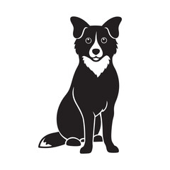 Australian Shepherd Sitting Dog Silhouette Vector