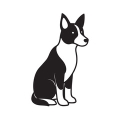 Border Collie Sitting Dog Silhouette Art
