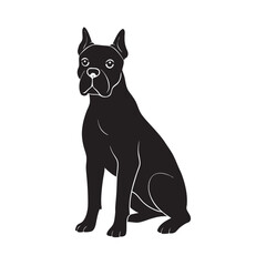 Boxer Dog Sitting Silhouette Vector Design