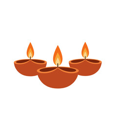 Set of diya oil lamps for festival celebration isolated on transparent background, png image 