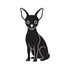 Chihuahua Sitting Dog Silhouette Vector Art