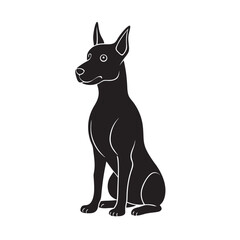 Doberman Pinscher Sitting Silhouette Dog Graphic