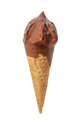chocolate and vanilla ice cream cone isolated