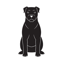 Rottweiler Sitting Dog Silhouette Graphic Art