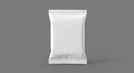 Minimalist blank snack packaging on grey background for design mockup