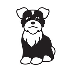 Shih Tzu Sitting Dog Silhouette Vector Design