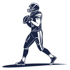 Obraz premium football player silhouette standing ready with the eps