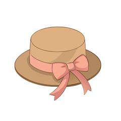 Adorable hand drawn hat with a pretty pink ribbon perfect for fashion or design purposes