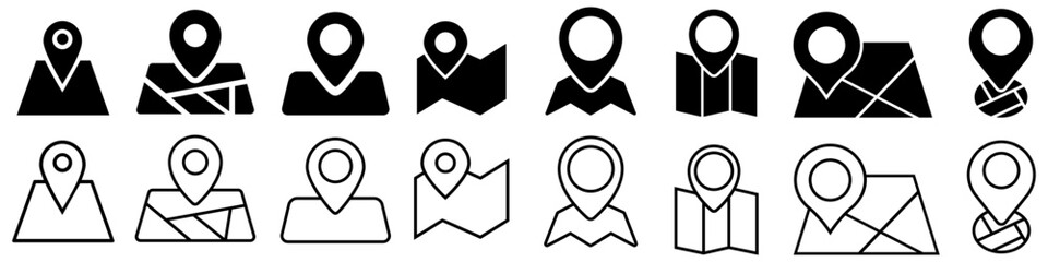 Location vector icon set. Pin icon. Map pin illustration sign collection. point symbol. Position log