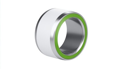 Modern ring design with green accent set against clean white backdrop Minimalist art