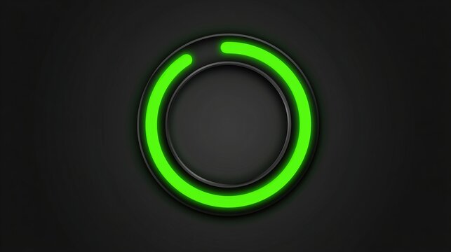 glowing green ring on dark background suggesting technology loading progress