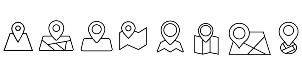 Location vector icon set. Pin icon. Map pin illustration sign collection. point symbol. Position log