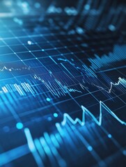 Blue tone financial data charts for business analysis and reporting
